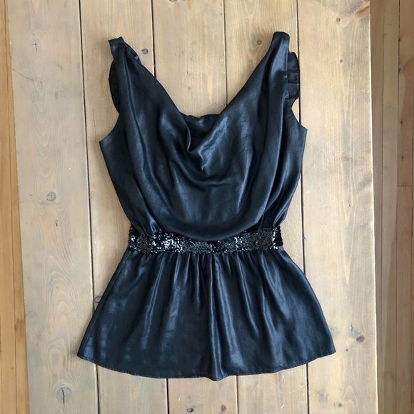Black Feminine Dressy Smart Set Top | Size S - Picture 9 of 13